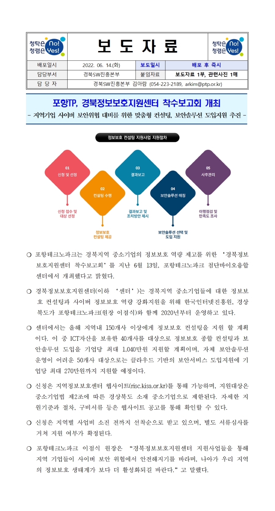 [포항TP] 보도자료_22.06.14_포항TP, 경북정보보호지원센터 착수보고회 개최.jpg